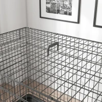 PawHut Gabbia Trasportino in Acciaio per Animali Pieghevole,Nero, 106×71×76cm(m-10)