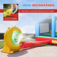AIYAPLAY Castelo Insuflável para Crianças com Escorrega Cama Elástica Piscina de Bolinhas Jogo de Aros Toldo e Bolsa de Transporte 290x230x200 cm Multicor(m-6)
