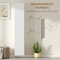 HOMCOM Dulap de Baie Suspendat Coloană cu Rafturi Reglabile și Închidere Soft Close, 30x31.5x160 cm, Alb(m-4)