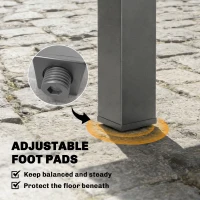 Outsunny Extending Garden Table for 6-10, Aluminium Outdoor Dining Table with Tempered Glass Top, Grey(m-7)