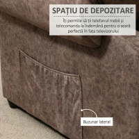 Homcom Fotoliu Relax Maro – inclinabil Manual cu Material Textil(m-5)
