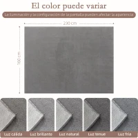 HOMCOM Alfombra Salón 160x230 cm Lavable en Lavadora Pelo Largo Estilo Moderno Tapete para Sala de Estar Dormitorio Gris Claro(m-3)