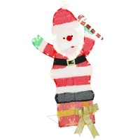 Outsunny Decoración navideña de 97 LED, Papá Noel en blanco cálido, armazón de acero, Multicolor(m-7)