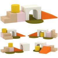 AIYAPLAY Set 8 Construcciones Blandas para Niños 0-3 Años para Interiores, en Terciopelo y Espuma PU Naranja(m-6)