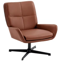 HOMCOM Poltrona da lettura rivestita in PU con seduta imbottita, Marrone(m-6)