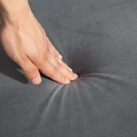 HOMCOM Velvet-Feel Three-Seater Sofa Bed with Wooden Legs, 300 kg - Dark Grey(m-13)