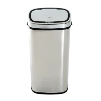 HomCom Cestino dei Rifiuti Rettangolare in Acciaio Inox con Sensore a Infrarossi, 68L(m-13)