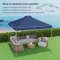 Outsunny Copertura di ricambio gazebo impermeabile UV50+, 3x3 m, Blu(m-3)