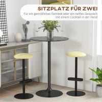HOMCOM Bartisch Stehtisch, Tisch für 2 Personen, 70 x 70 x 102 cm, Schwarz(m-4)