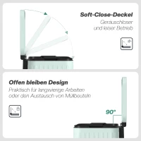 HOMCOM Küchenmülleimer, 2 x 20 L-Fächer, effiziente Mülltrennung, Fußpedal, Kunststoff, Metall, Grün(m-5)