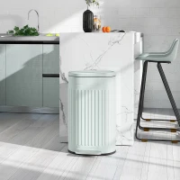 HOMCOM Pattumiera a pedale 30 L con secchio interno e chiusura ammortizzata, Verde(m-2)