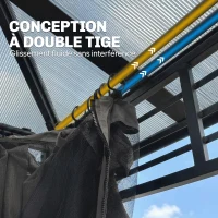 Outsunny Tonnelle de Jardin Pavillon Toit Rigide en Polycarbonate Deux Niveaux Imperméable UV50+ 356x296x285cm Gris Foncé(m-9)