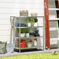 HOMCOM Estantería de Cocina de 4 Niveles Regulables en 10 Alturas Diferentes, en Acero Inoxidable, 91x40x108 cm, Plateado(m-4)