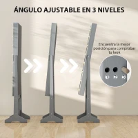 HOMCOM Espejo Joyero con Luces LED Armario para Joyas Armario Joyero de Pie con Espejo Entero Ángulo Ajustable Gris(m-6)
