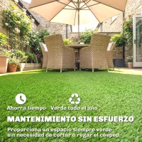 Outsunny Césped Sintético 1m x 4m Alfombra Césped Artificial con Altura de Hierba 10 mm Drenaje Automático Verde(m-5)