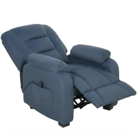 HOMCOM Poltrona Reclinável até 150° Elétrica Silenciosa c/ Função Memória Porta USB para Sala de Estar Azul(m-12)