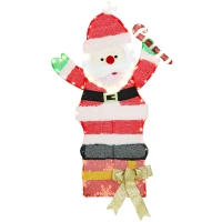 Outsunny Decoración navideña de 97 LED, Papá Noel en blanco cálido, armazón de acero, Multicolor(m-1)