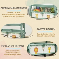 AIYAPLAY Kinder Staffelei 3 in 1 Kindertafel mit Kreidetafel, Whiteboard, Papierrolle, 2 Aufbewahrungsboxen, für 3-8 Jahre Grün(m-5)