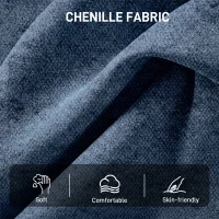 HOMCOM Obrotowy fotel akcentowy, tapicerowany fotel do czytania z tkaniny chenille, szerokie siedzisko, sprężynowe poduszki i metalowe nogi, ciemnoniebieski(m-6)