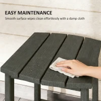 Outsunny Outdoor Side Table, Garden Coffee Table, All-Weather Adirondack Side Table for Garden, Beach, Indoor Outdoor, Grey(m-8)