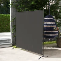 Outsunny Paravento da esterno a pannello singolo UV30+, 180 cm, Grigio scuro(m-6)