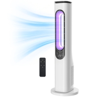 HOMCOM Ventilateur colonne sans pales avec LED Télécommande 3 Vitesses 3 Modes Minuterie 15H Oscillation 50° Blanc