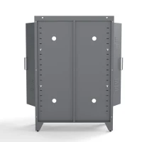 HOMCOM Dulapior Multifunctional cu 2 Usi Stil Industrial, Dulapior Metalic pentru Casa si Garaj - Gri(m-18)