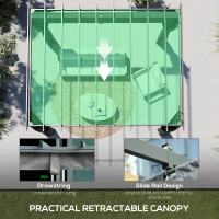 Outsunny Pergola 3,6 x 3 m, pawilon ogrodowy, zadaszenie tarasu z aluminium, regulowany dach, ciemnoszary(m-6)