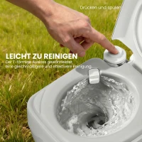 HOMCOM Chemisch Toilet Draagbaar Max. Draagkracht tot 147 kg 20L voor Kamperen, Wandelen, Reizen, Vissen 41,5 x 36,5 x 42 cm Grijs(m-6)