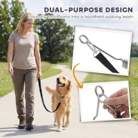 PawHut Hondenfietslijn met schokabsorberend systeem, verstelbare riem, afneembare snelkoppeling, ideaal voor training en joggen, Zilver+Zwart(m-6)