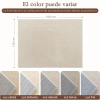 HOMCOM Alfombra Salón 120x160 cm Lavable en Lavadora Pelo Largo Estilo Moderno Tapete para Sala de Estar Dormitorio Crema(m-3)