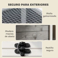 PawHut Casa para Tortugas de Madera Terrario para Reptiles Ventana Transparente Techo Abatible 113x106,5x44,5 cm Gris Oscuro(m-6)