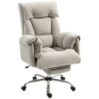 HOMCOM Sedia da ufficio reclinabile con poggiapiedi, 75x77x110-118 cm, grigio(m-7)