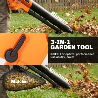 Outsunny 3000W 3-in-1 Elektrischer Laubbläser und Staubsauger mit 40L Auffangbeutel, 4 Rädern, verstellbarem Gurt, Orange(m-4)