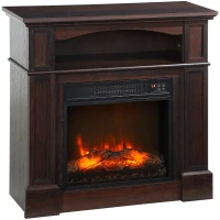 HOMCOM Chimenea eléctrica efecto llamas LED brillo regulable con mando a distancia - 1800 W - 80,5 x 32,3 x 80,5 cm(m-7)