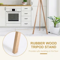 Homcom Lampada da Terra con Treppiede e Paralume in Lino Beige per Soggiorno Lampadine E27 Ф45 x 152cm(m-5)