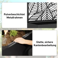 Outsunny Bac surélevé en métal avec treillis pour plantes grimpantes, autoportant ou à fixer au mur(m-4)