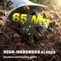 Outsunny Cordless Tiller, 18V Electric Garden Rotavator with 2 x 4000mAh Batteries, Charger, 20cm Tilling Width & 8cm Depth(m-7)