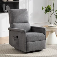 HOMCOM Poltrona massaggiante reclinabile con poggiapiedi e schienale regolabile, 69x84x99 cm, Grigio(m-6)