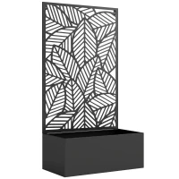 Outsunny Bac surélevé en métal avec treillis pour plantes grimpantes, autoportant ou à fixer au mur(m-7)