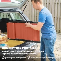 Outsunny Lot de 2 bain de soleil, chaise longue pliante avec appuie-tête en textilène inclinable 60 x 100 x 85 cm, rouge brique(m-4)