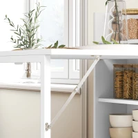 HOMCOM Mesa Plegable de Comedor Mesa de Cocina con Ala Abatible 4 Compartimentos Hasta 3 Personas 78,5x91x93 cm Blanco(m-9)