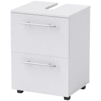 HOMCOM Dulap Sottolavabo pentru Baie cu Sertar și Dulap, Dulap Compact cu Decupaj în U, Mobilier Baie Modern și Economisire Spațiu, Potrivit pentru Lavoare fără Coloană, 41,5x35,5x59 cm, Alb(m-10)