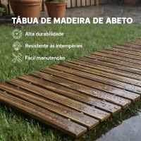 Outsunny Caminho de Ripas de Madeira Enrolável 120x38 cm Resistente às Intempéries, Decoração de Jardim para Praia e Festa - Acabamento Carbonizado(m-6)