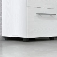 HOMCOM Dulap Sottolavabo pentru Baie cu Sertar și Dulap, Dulap Compact cu Decupaj în U, Mobilier Baie Modern și Economisire Spațiu, Potrivit pentru Lavoare fără Coloană, 41,5x35,5x59 cm, Alb(m-9)
