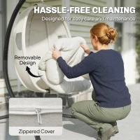 Outsunny Silla colgante con estructura, cesta plegable con acolchado grueso del asiento, altura regulable, cinturón de seguridad hasta 120 kg(m-5)