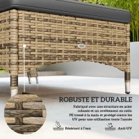 Outsunny Transat bain de soleil matelas inclinaison réglable multipositions accoudoirs roulettes 200 x 73 x 30-103 cm jaune(m-4)