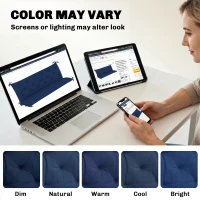 Outsunny 3 Seater Bench Cushion, Garden Chair Cushion with Back and Ties for Indoor and Outdoor Use, 98 x 150 cm, Dark Blue(m-7)