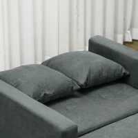 HOMCOM Sillón Cama en Tejido Efecto Terciopelo Gris con 2 Cojines y Espacio Contenedor, 100x98x88 cm(m-5)