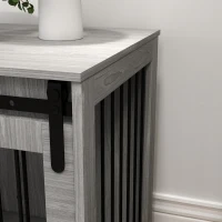 PawHut 98cm Dog Crate Furniture with Removable Cushion for Large Dogs - Grey(m-11)